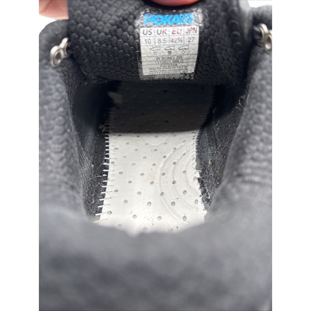 Hoka One One Bondi SR Shoes Womens Size 10 Black Leather Workwear No Insoles - Picture 2 of 11